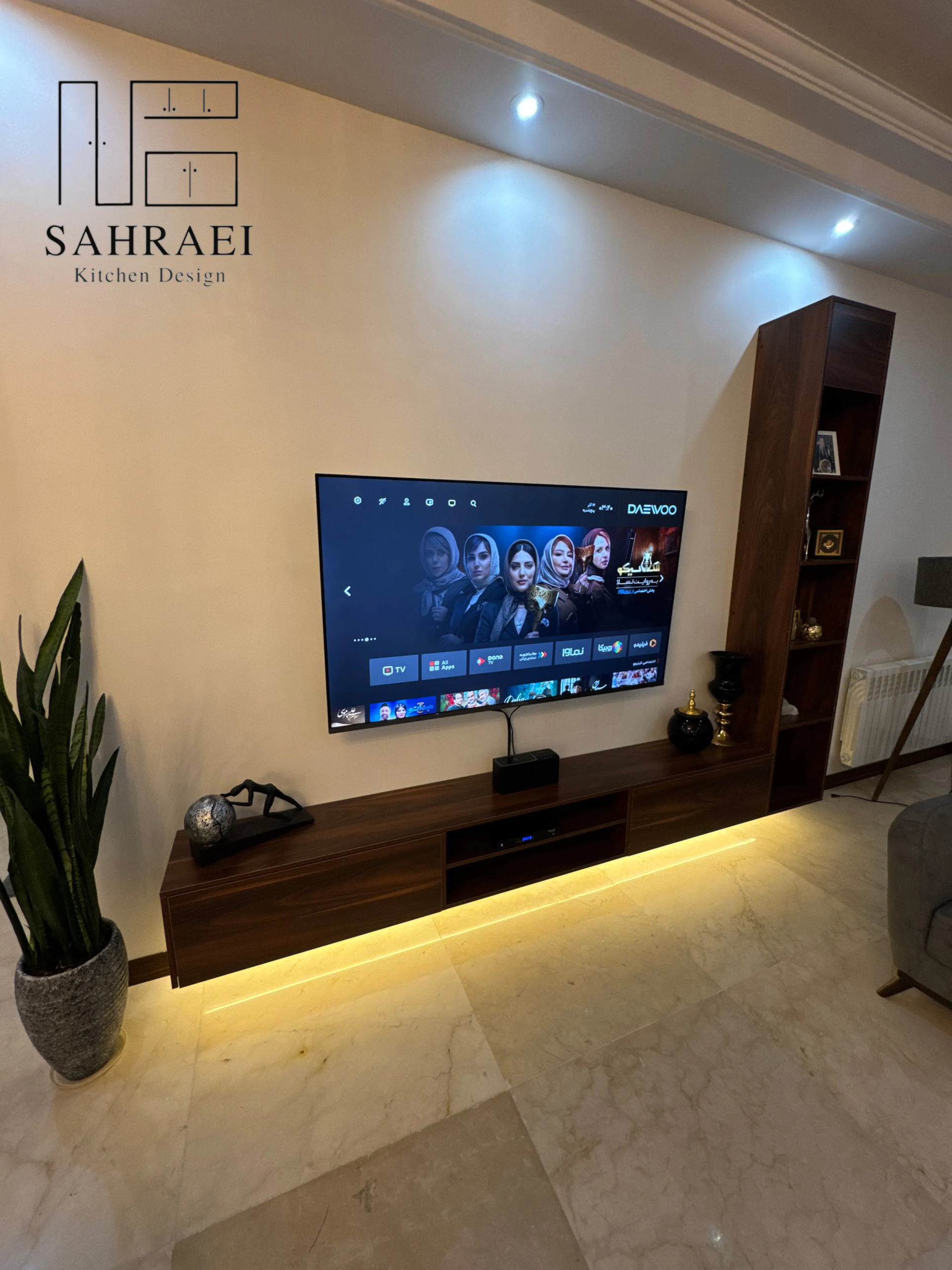 تی وی وال مدرن قهوه ای2